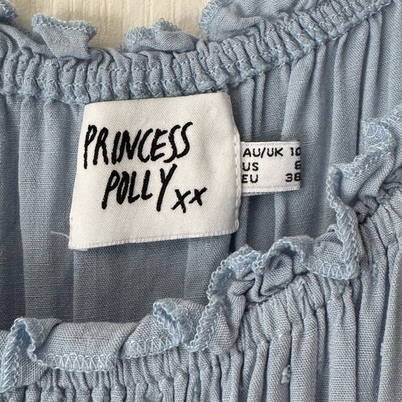 Princess Polly Blue Ruffle Smocked Romper – Size US 6 / AUS 10 - Picture 5 of 9